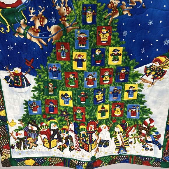 Quilt Christmas Advent Calendar Cheri Stole 28" x 32" Completed The Snowflakes - Picture 3 of 6